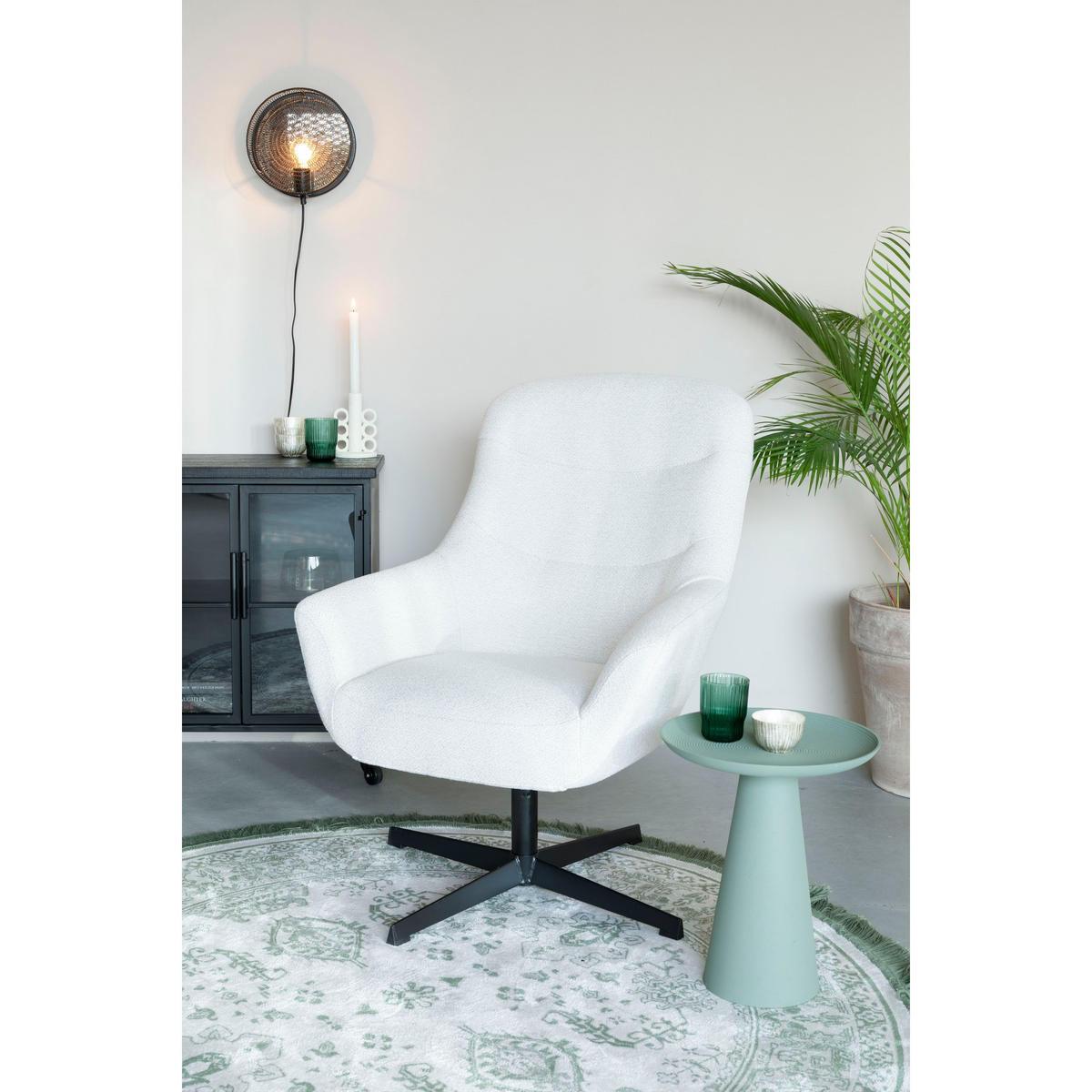 SESSEL Yuki Drehbar Off White - Weiß, Kunststoff (73/94.5/84.5cm) - Housecraft Living