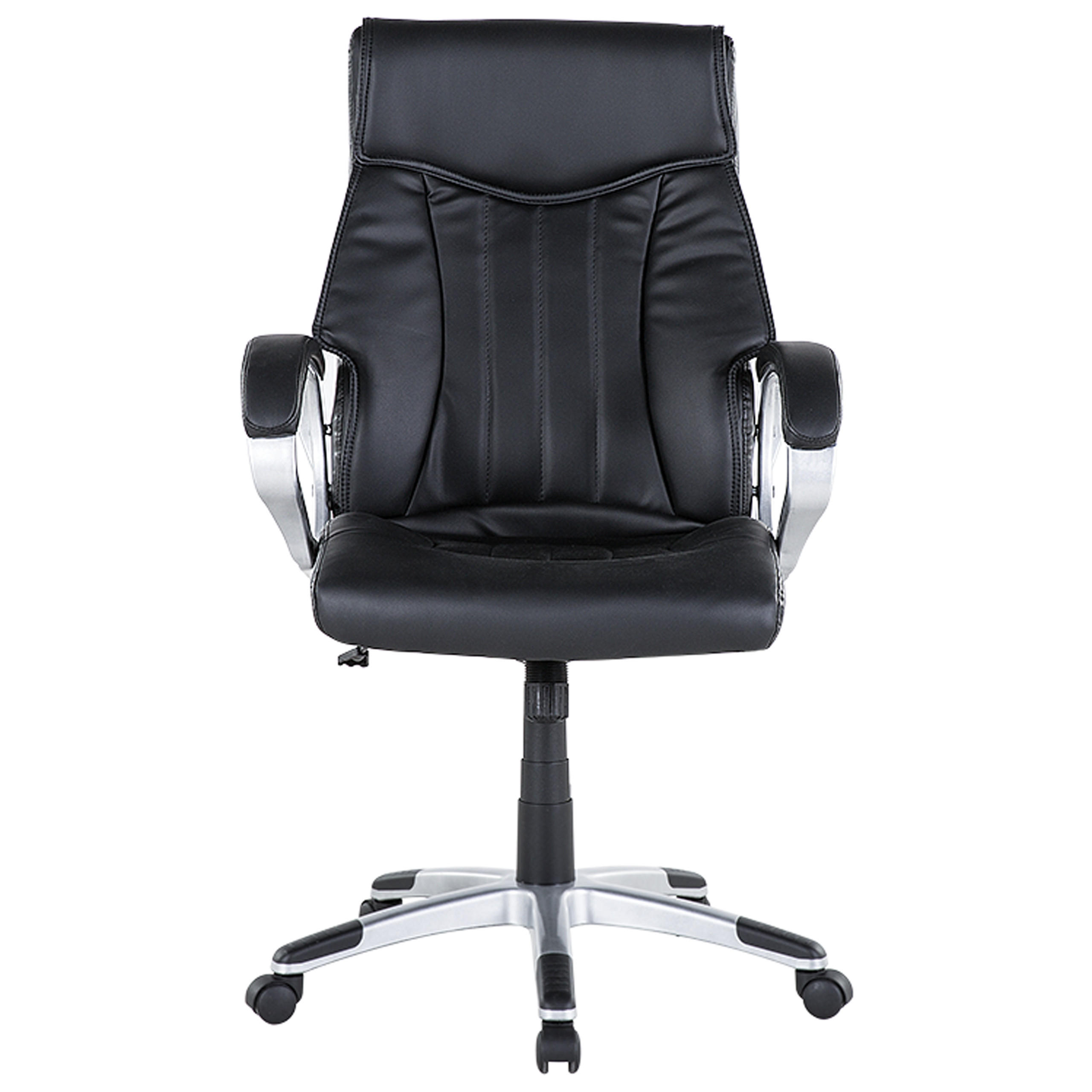 BÜROSTUHL Kunstleder Schwarz Triumph - Schwarz, Kunststoff/Textil (68/111/68cm) - Beliani