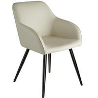 ESSZIMMERSTUHL Marilyn,58 x 62 x 82 cm,creme/schwarz - Creme/Schwarz, Textil (58/82/62cm) - tectake