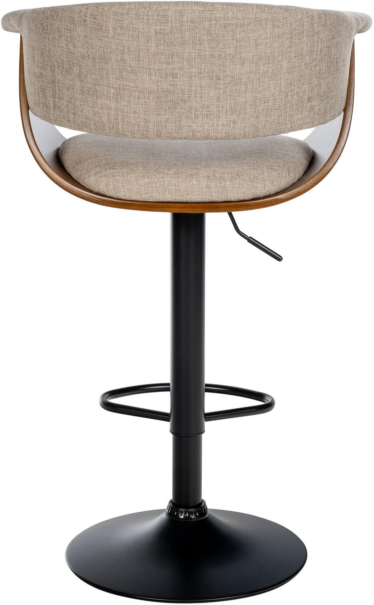 BARHOCKER Stoff walnuss/creme - Walnussfarben/Creme, Textil/Metall (60/90/51cm) - CLP
