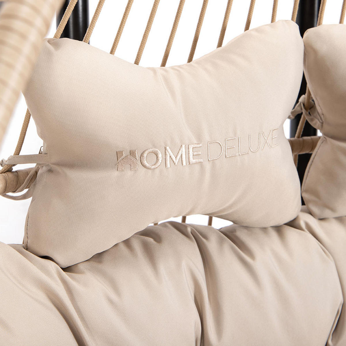 FALTBARER HÄNGESESSEL LOMA - Beige, 2-Sitzer - Beige, Kunststoff (130/123/69cm) - Home Deluxe