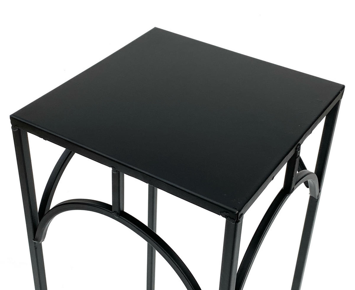 BLUMENHOCKER Metall Schwarz Eckig 50 cm 96132 S - Schwarz, Metall (18/50/18cm) - DanDiBo