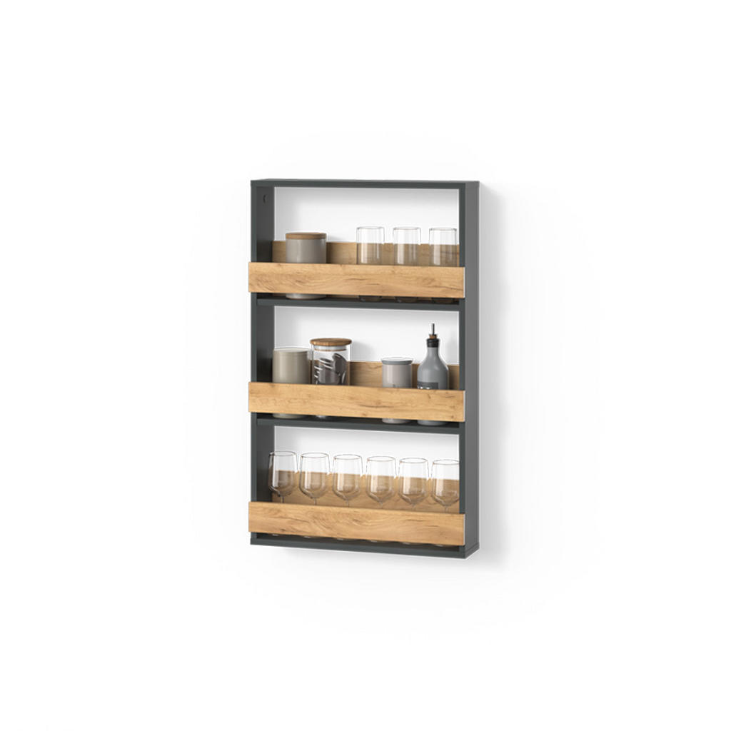 Livinity® STOJAN NA SKLENIČKY NA VÍNO Regusa Zlatý dub power/antracit 60 x 98 cm