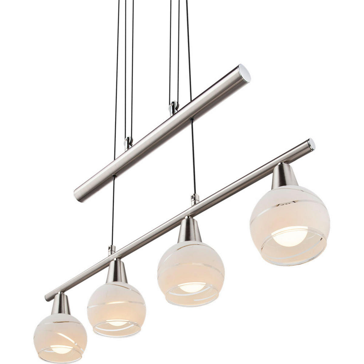 LED HÄNGELAMPE Metall Silber - Silberfarben, Glas (60/10/160cm) - Globo Lighting