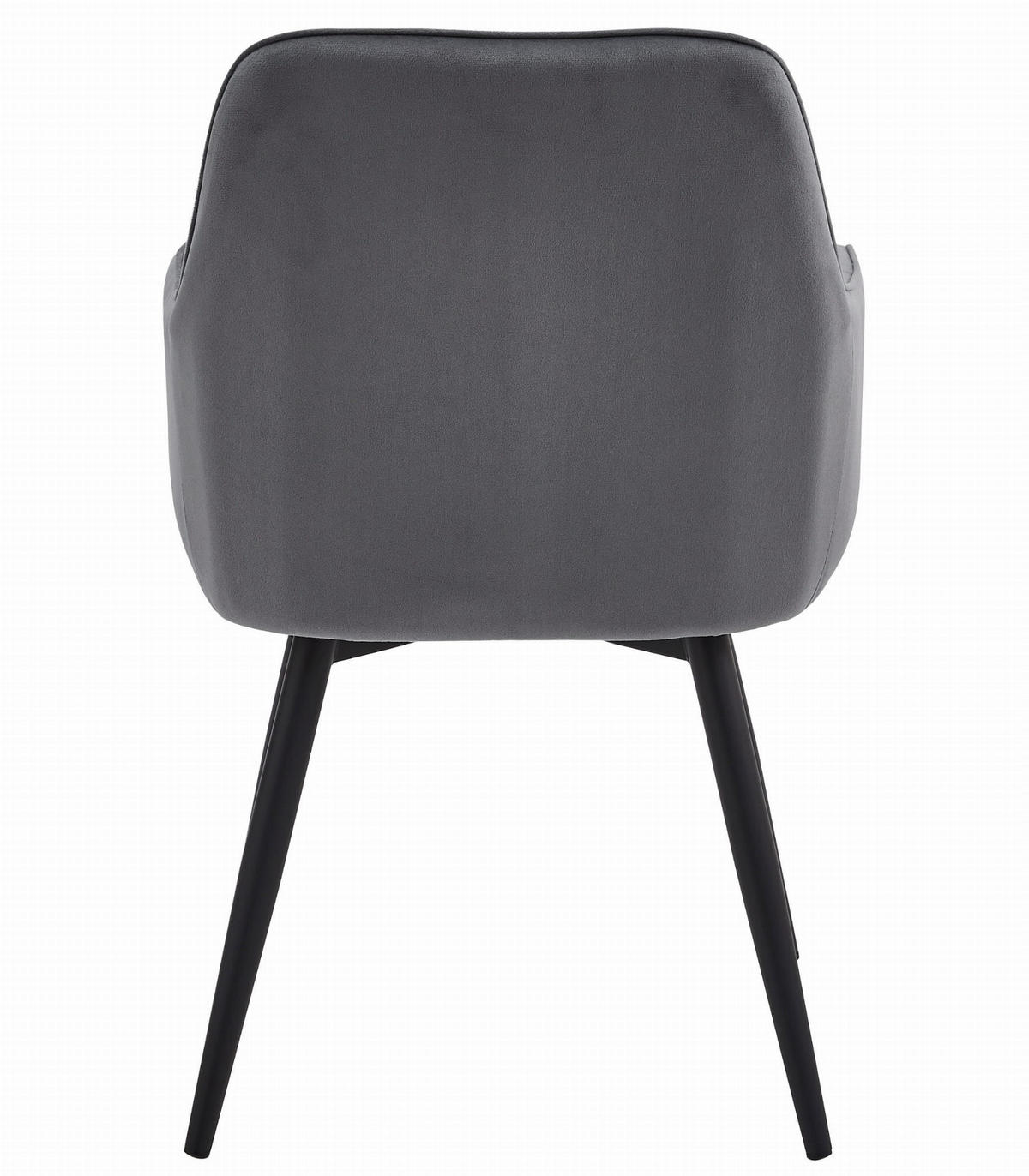 ESSZIMMERSTUHL 2-er Set WAAV360 dunkelgrauer Sitz, schwarze Beine - Dunkelgrau/Schwarz, Textil (56/83.5/61cm) - Valora