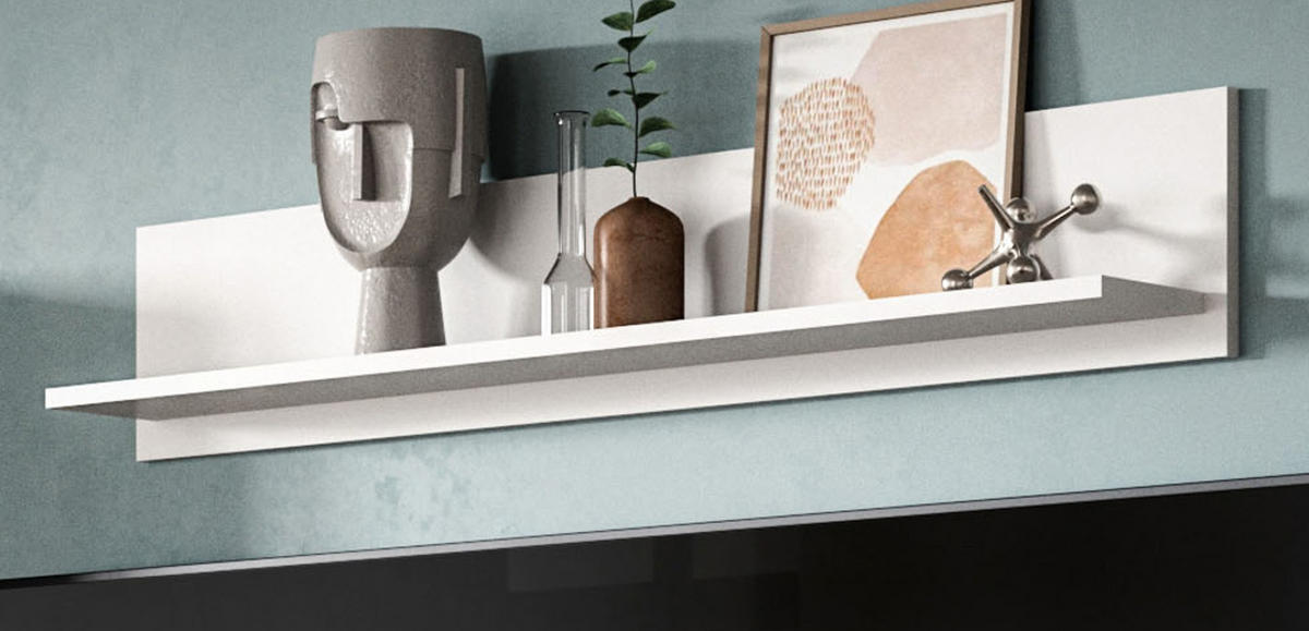 WANDBOARD weiß, Wandregal 110 cm - Weiß, Holzwerkstoff (110/20/15cm) - Inn.Furn