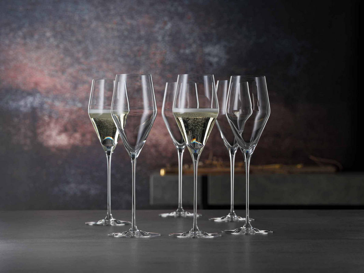CHAMPAGNERGLÄSER + POLIERTUCH Definition transparent 250 ml 2er Set - Transparent, Glas (0.25L) - Spiegelau