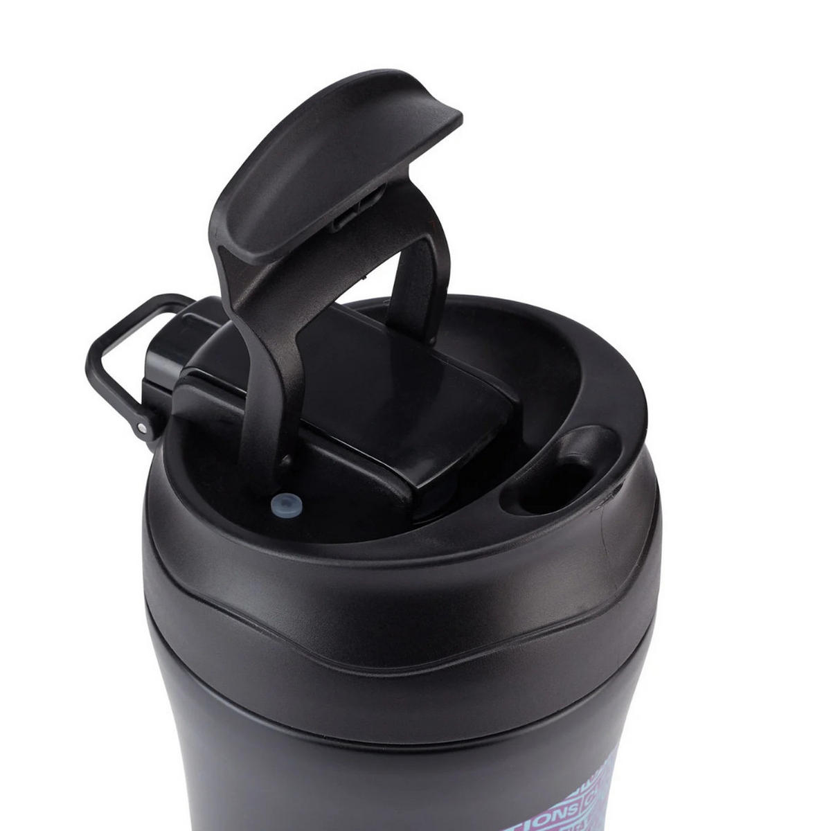 THERMOSFLASCHE 316 Schwarz, 400 ml, Edelstahl, Isolierflasche, Trinkflasche, Thermobecher, Heiß Kalt, Coffee To Go, Reisebecher, Sport, Büro - Blau/Lila, Kunststoff/Metall (0.4L) - JUNG