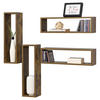 WANDREGAL-SET 4 TLG. Fagernes - Dunkelbraun, Holzwerkstoff (59/17/14.5cm) - [en.casa]