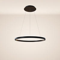 LED-HÄNGELAMPE Ring Schwarz Ø 60cm - Schwarz, Metall (60/60/3.3cm) - s.luce