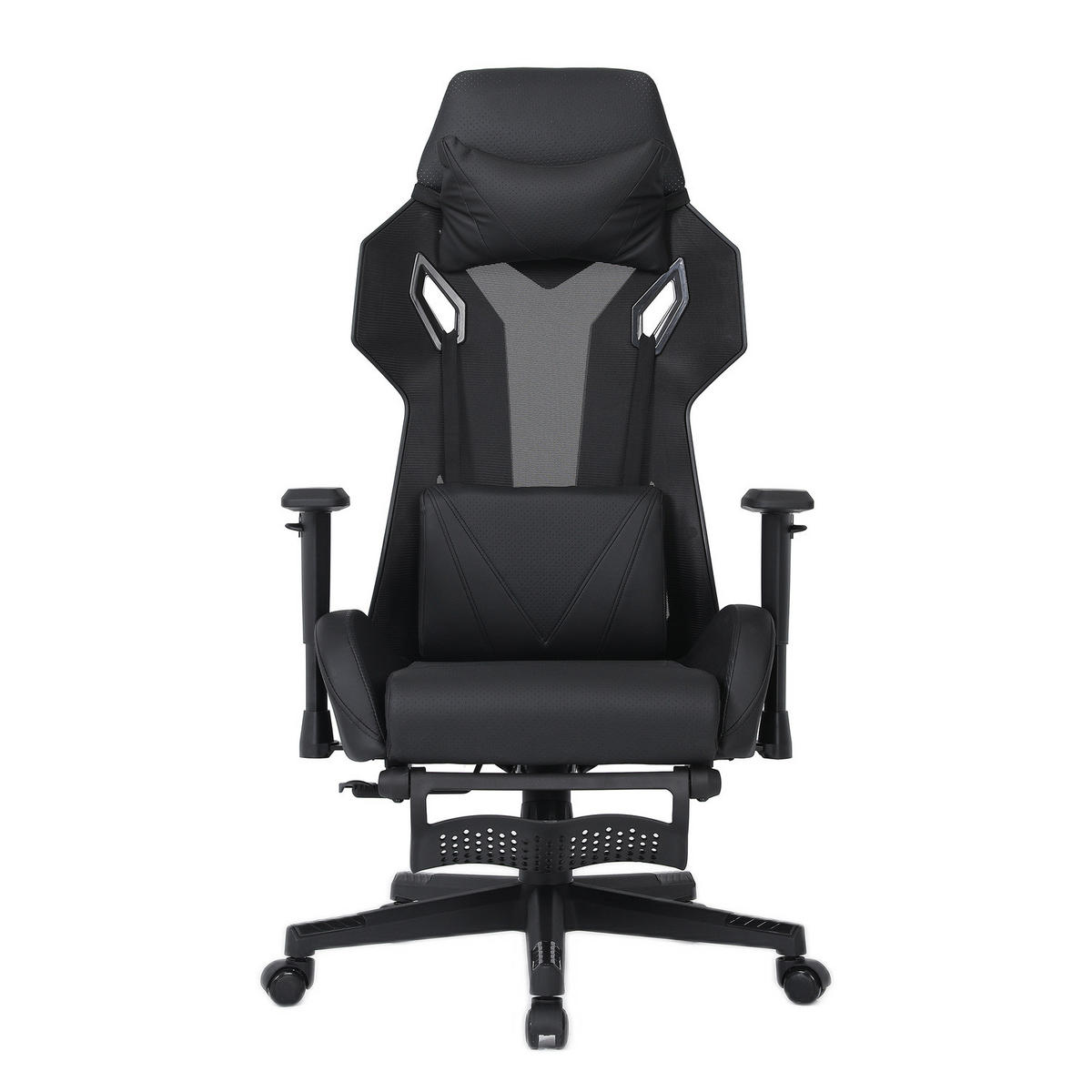 GAMINGCHAIR - Anthrazit / Schwarz - Mesh / Kunstleder - Anthrazit/Schwarz, Kunststoff/Textil (71/122/74cm) - home24