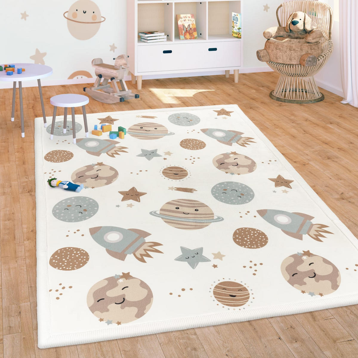 KINDERTEPPICH Waschbar, mit Weltraum-Motiv, Mehrfarbig, 200 x 280 cm - Multicolor, Textil (200/280cm) - KADIMA DESIGN