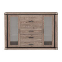 HIGHBOARD Dallas D-7 157 x 111 x 45 cm Trüffeleiche - Trüffeleichefarben, Glas/Holzwerkstoff (157/111/45cm) - Koseto