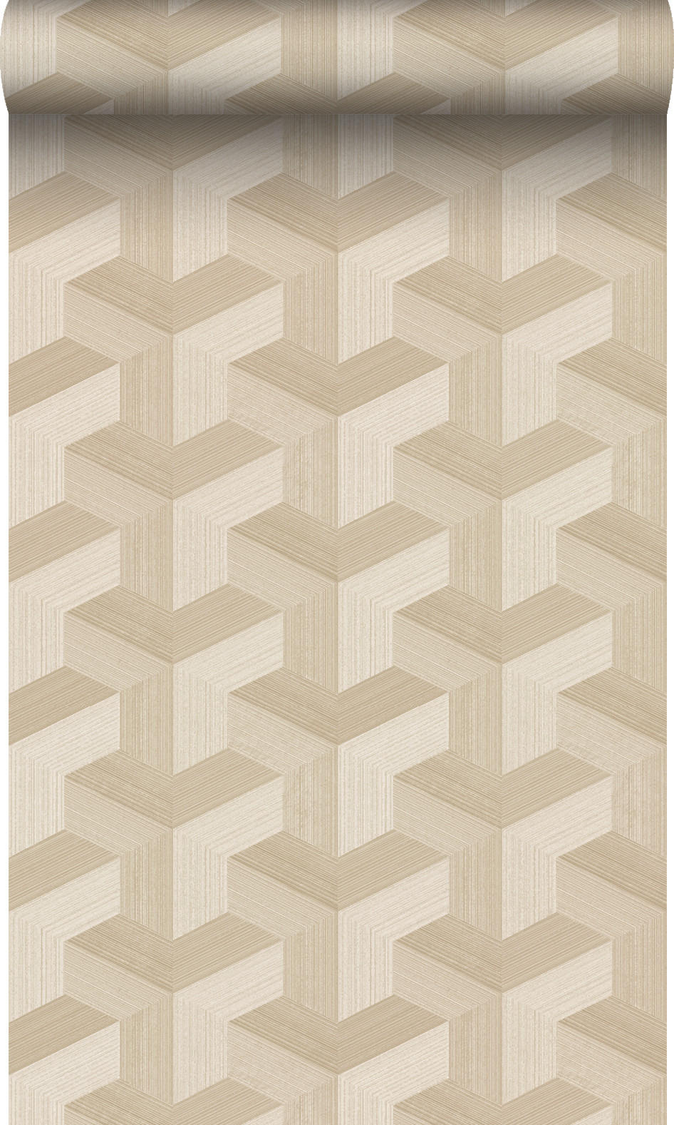 TAPETE 3D-Muster 50 x 900 cm - Beige, Papier (50/900cm) - Origin Wallcoverings