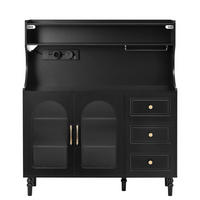 SIDEBOARD in Schwarz mit Steckdose - Schwarz, Holzwerkstoff (120/139/40cm) - Urban Meuble