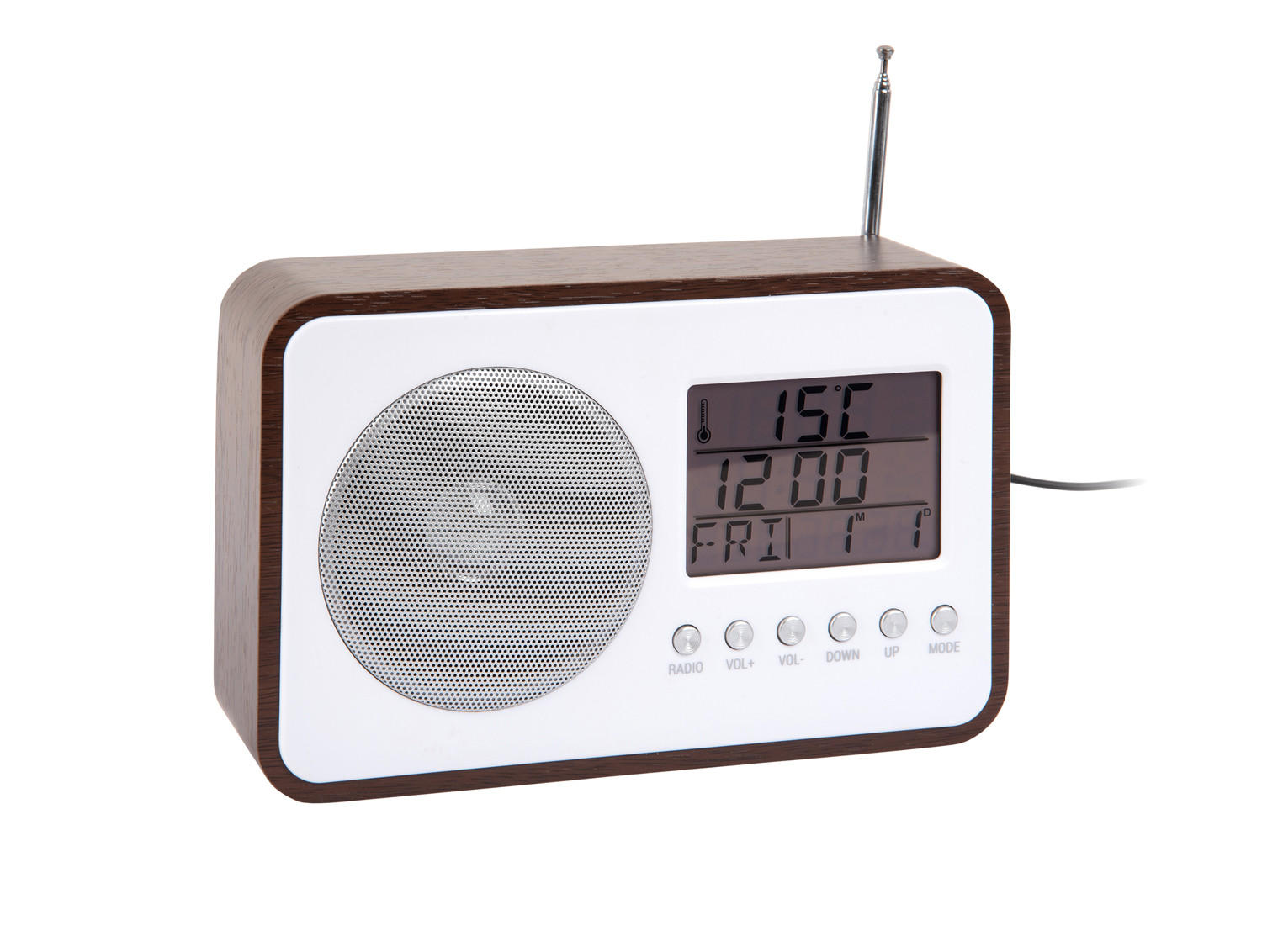 WECKER FM Radio 19/6/12 cm - Braun, Holz (6/12/19cm) - Karlsson