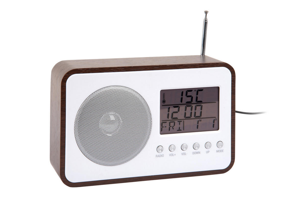 WECKER FM Radio 19/6/12 cm - Braun, Holz (6/12/19cm) - Karlsson