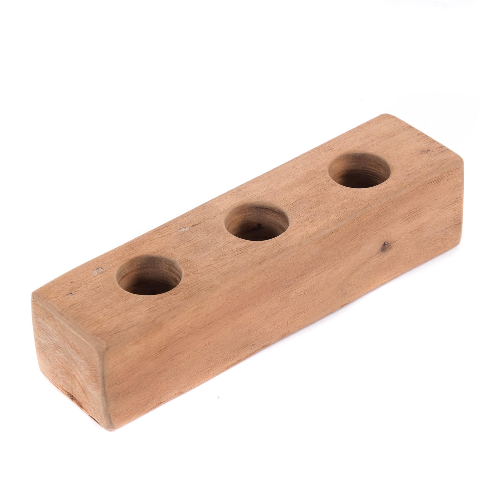 ORGANIZER Station I Massivholz, 3 runde Fächer naturfarben - Naturfarben, Holz (8/30/8cm) - DESIGN DELIGHTS