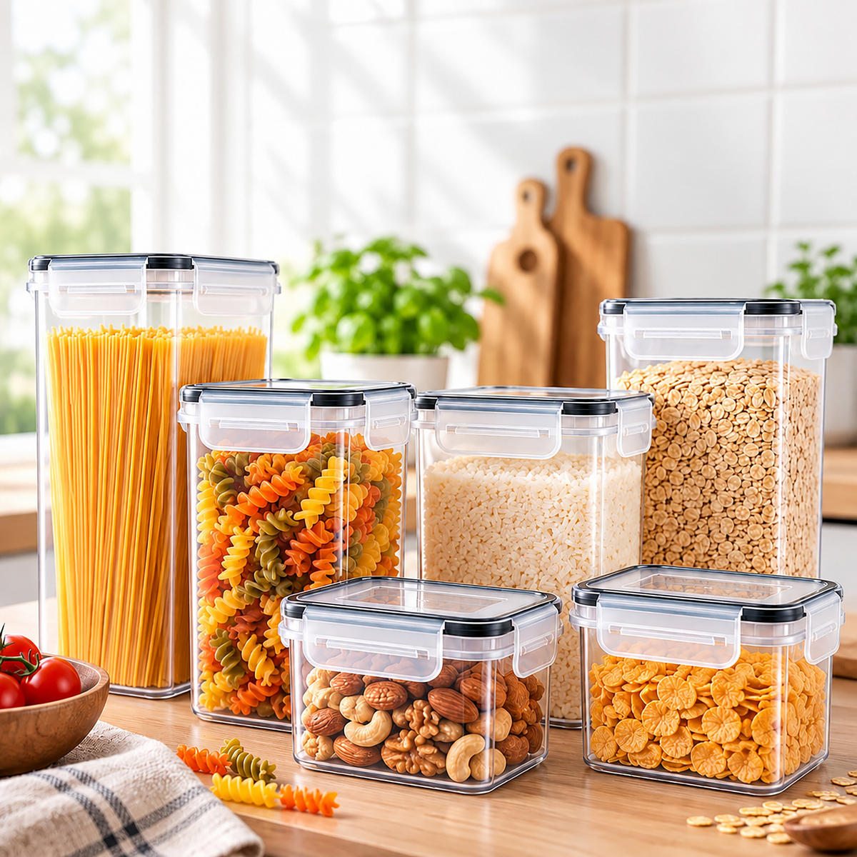 DÓZY Průhledné 25-dílná sada plast zacvakávací víko - čirá, plast - Relaxdays