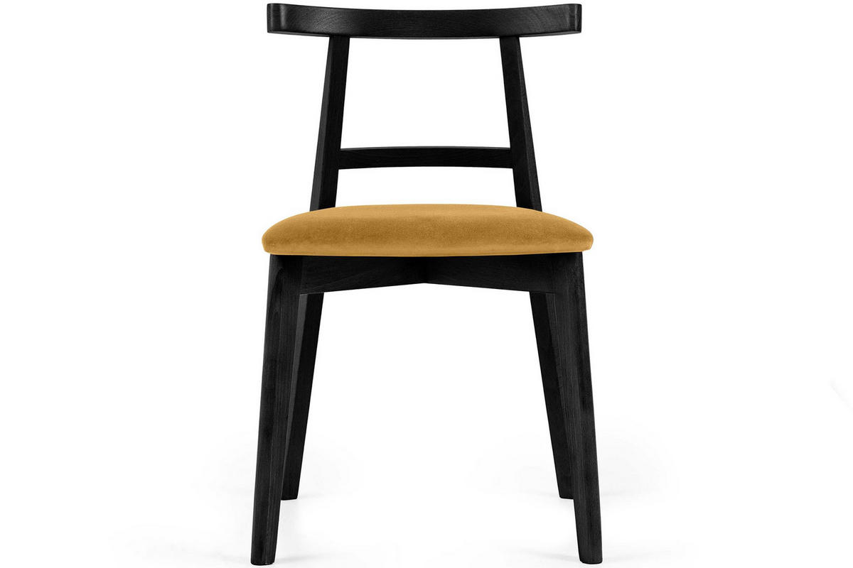 ESSTISCHSTÜHLE LILIO 2 St Vintage, Gelb / schwarz - Gelb/Schwarz, Holz/Textil (47/76/45cm) - KONSIMO®