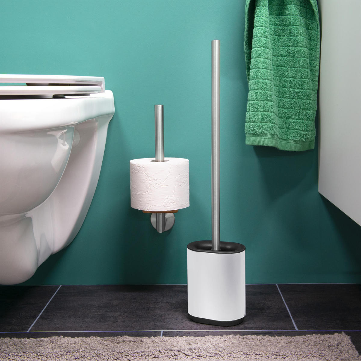 WC-GARNITUR BARBENA, weiß - Weiß, Metall (11/53/4cm) - bremermann