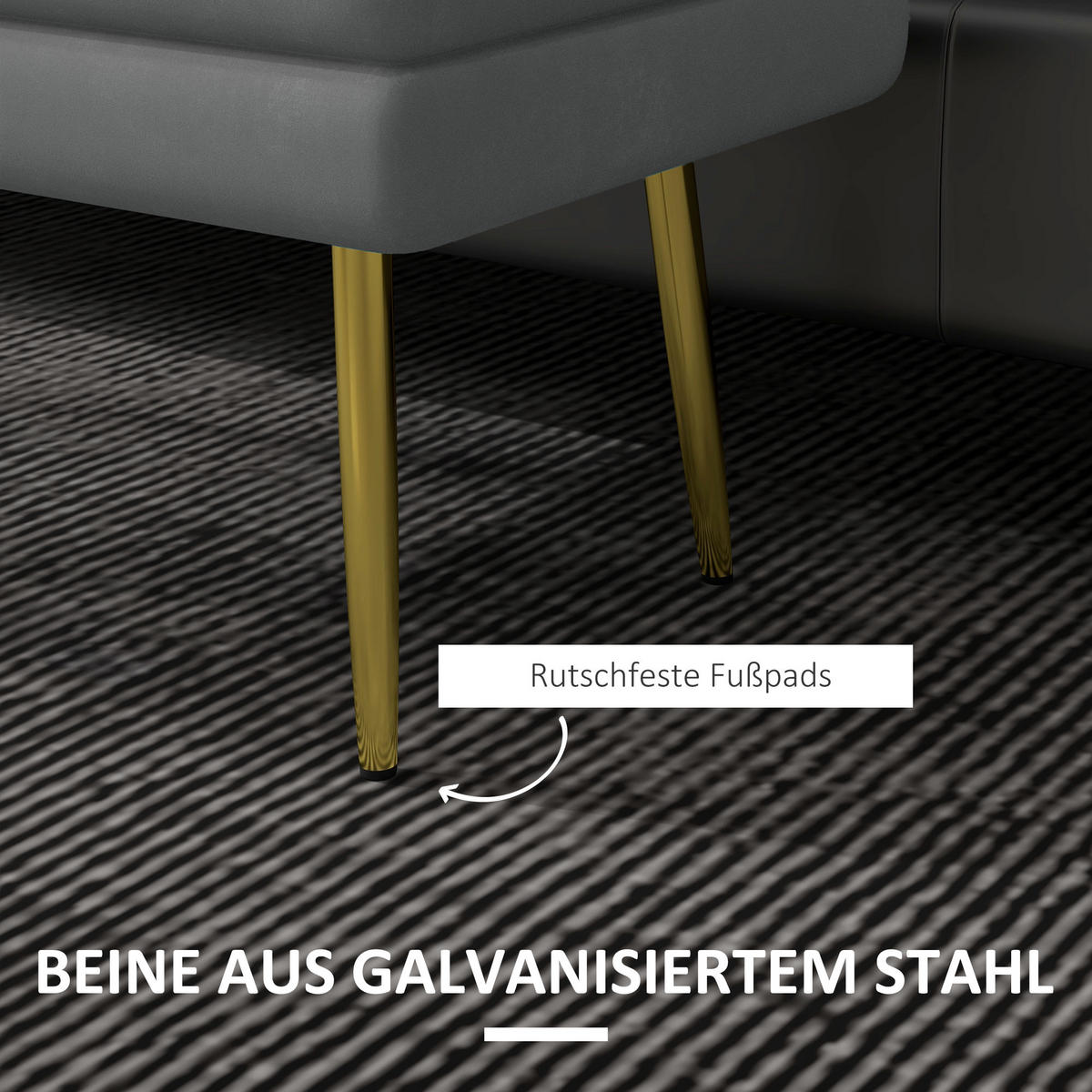 TRUHENBANK Grau - Dunkelgrau, Kunststoff (37.5/43/79.5cm) - HOMCOM