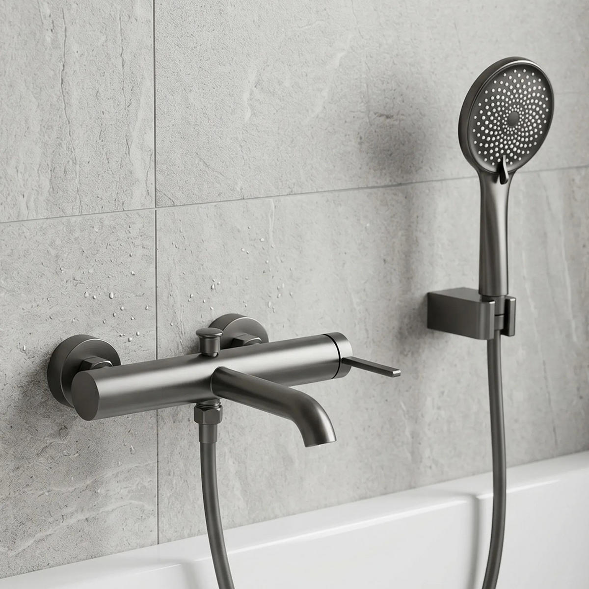 WANNENARMATUR Rea Rivo Titan - Titanfarben, Metall (15/6/22.5cm) - REA