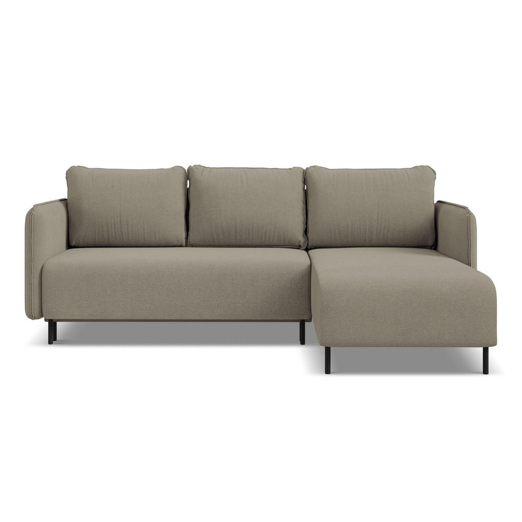 Thumbnail - Makamii Ecksofa, Cappuccino, Textil, 3-Sitzer, Füllung: Schaumstoff, L-Form, Ottomane rechts, 236x162 cm, Made in EU, Wo...