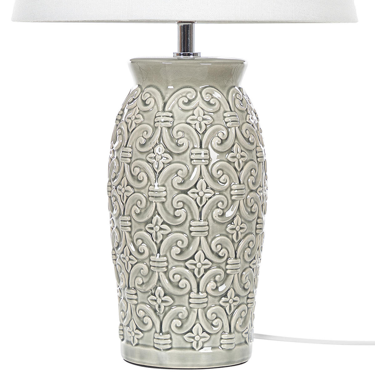 TISCHLAMPE Khoper 30/30/48 cm - Grau, Keramik (30/30/48cm) - Beliani