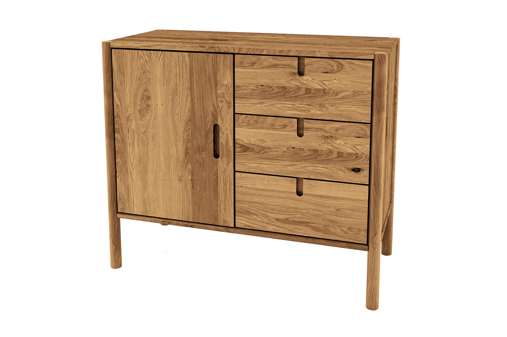 KOMMODE INA Wildeiche - Alteiche, Holz (97/84/46cm) - byoak