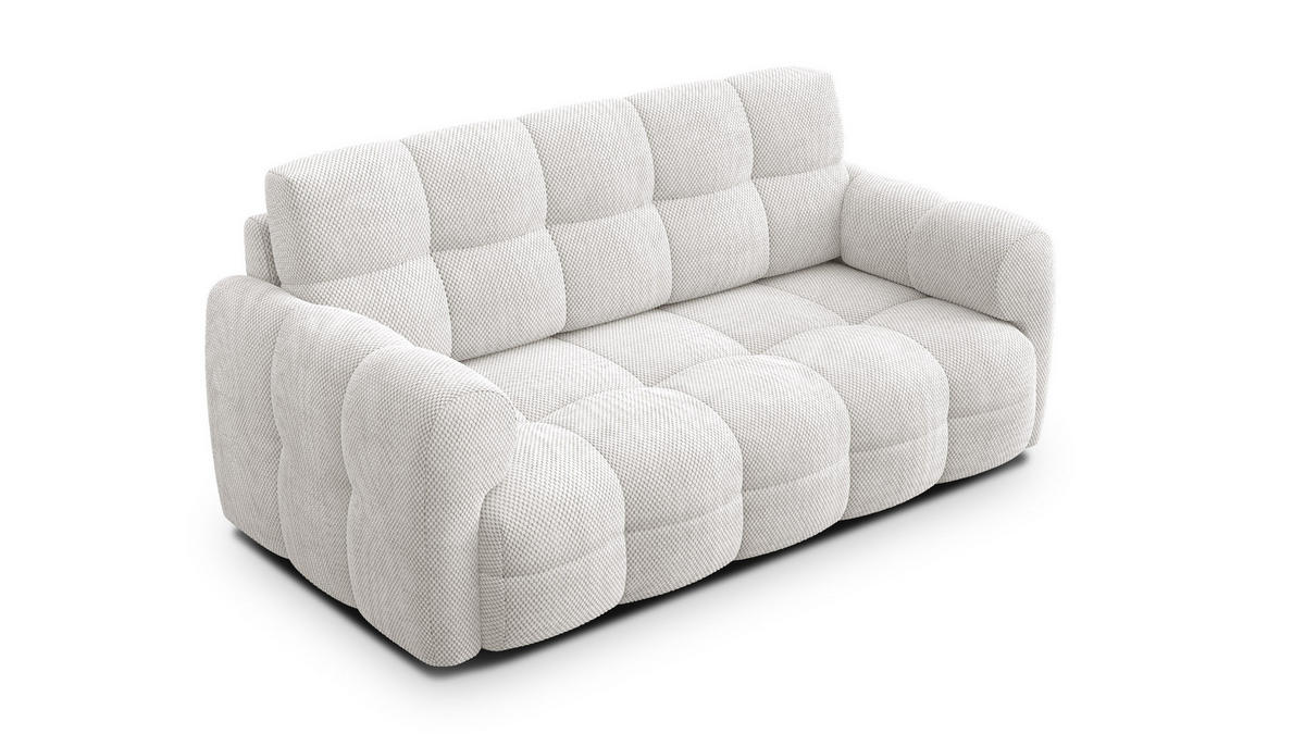 SOFA MELLOW 2,5-Sitzer, creme - Creme/Schwarz, Holz/Textil (183/87/98cm) - Courtois Laville