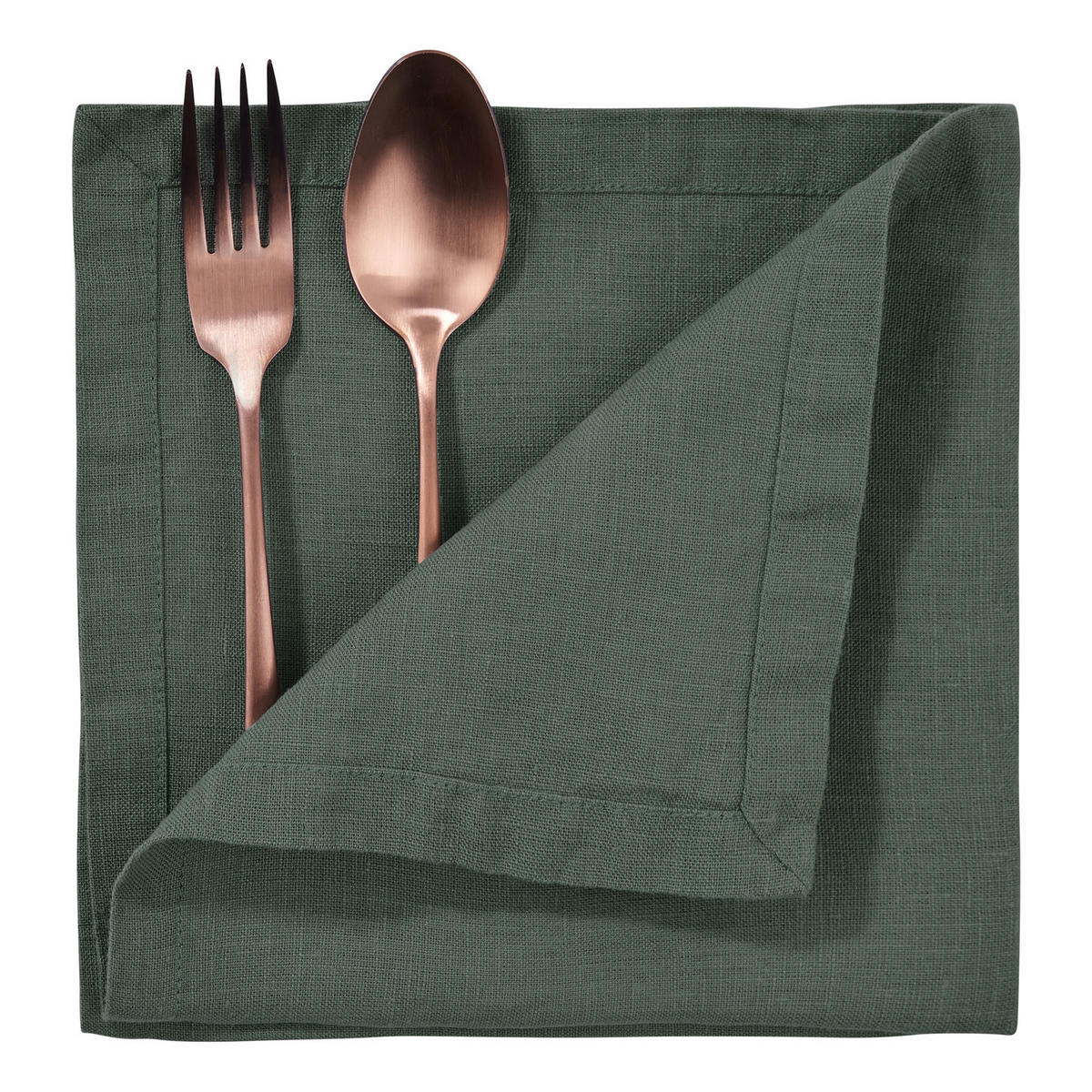 SERVIETTE Riga 42x42cm - Dunkelgrün, Textil (42/42cm) - Butlers