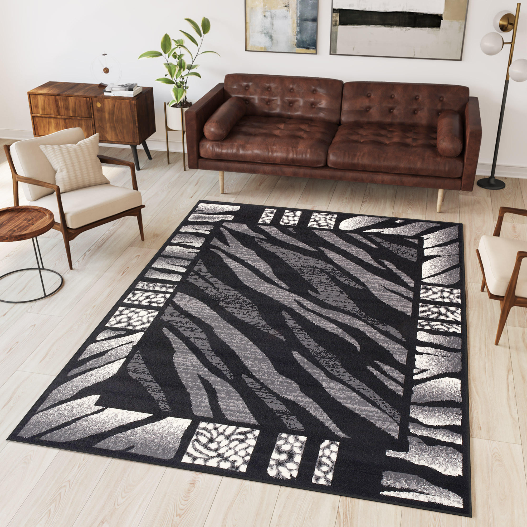TEPPICH DREAM Dunkelgrau Schwarz 250/300 cm - Dunkelgrau/Schwarz, Textil (250/300cm) - Tapiso