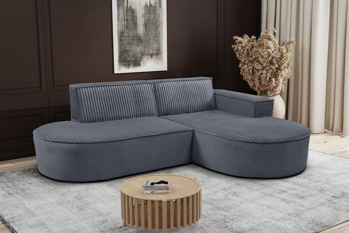 ECKSOFA L-förmiges Modena Soft Dunkelgrau Rechts - Dunkelgrau, Holz (236/165cm) - Kaiser Möbel