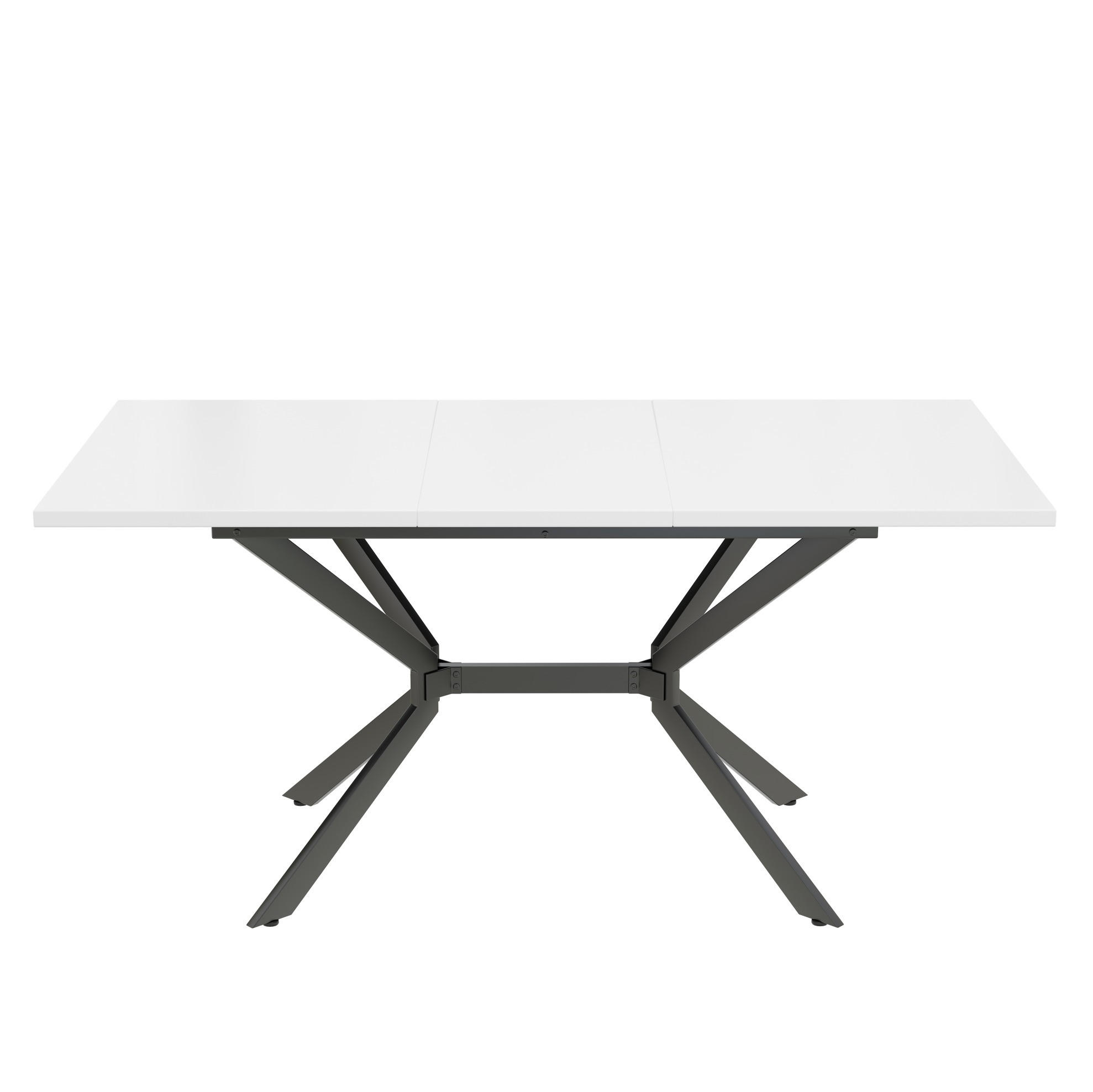 ESSTISCH 120/160 cm Weiß aus MDF mit Ausziehfunktion - Weiß, Holzwerkstoff (160/75/80cm) - OKMYHOME