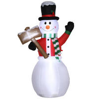 AUFBLASBARER Schneemann, Polyester-Stoff, Weiß - Weiß, Kunststoff (70/180/103cm) - Outsunny