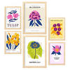 POSTER Set Mit 6 Blumen Süße Natur Und Botanikdrucke Für Innenarchitektur A3 & A4 Rahmen Aus Hellem Holz - Beige, Papier (29/3cm) - Nacnic