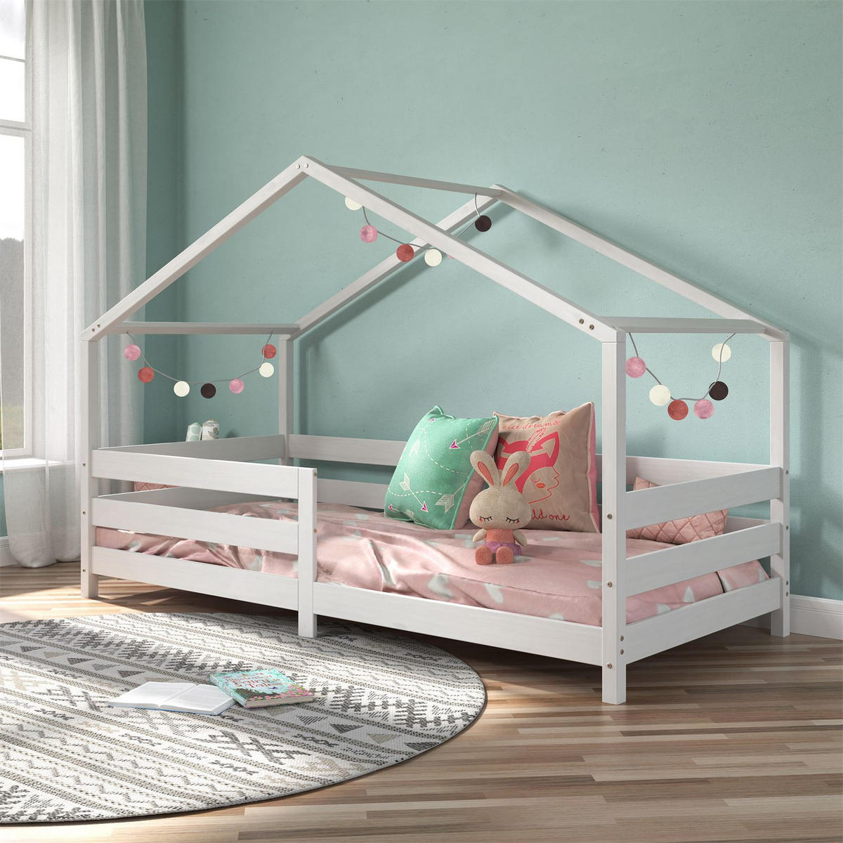 HAUSBETT RENA 90X200 CM - Weiß, Holz (96/138/206cm) - IDIMEX