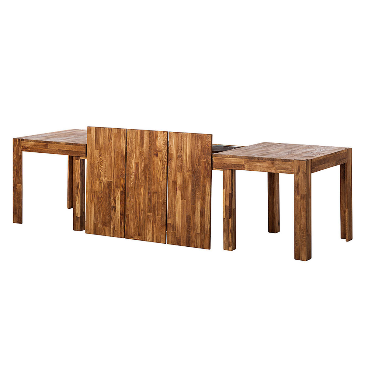 ESSTISCH - Eiche massiv - Eichefarben, Holz (90/160/76cm) - home24