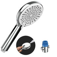HANDBRAUSE mit Wasserstop und 4 Strahlarten Chrom - Silberfarben, Metall (11/12.7/24.5cm)