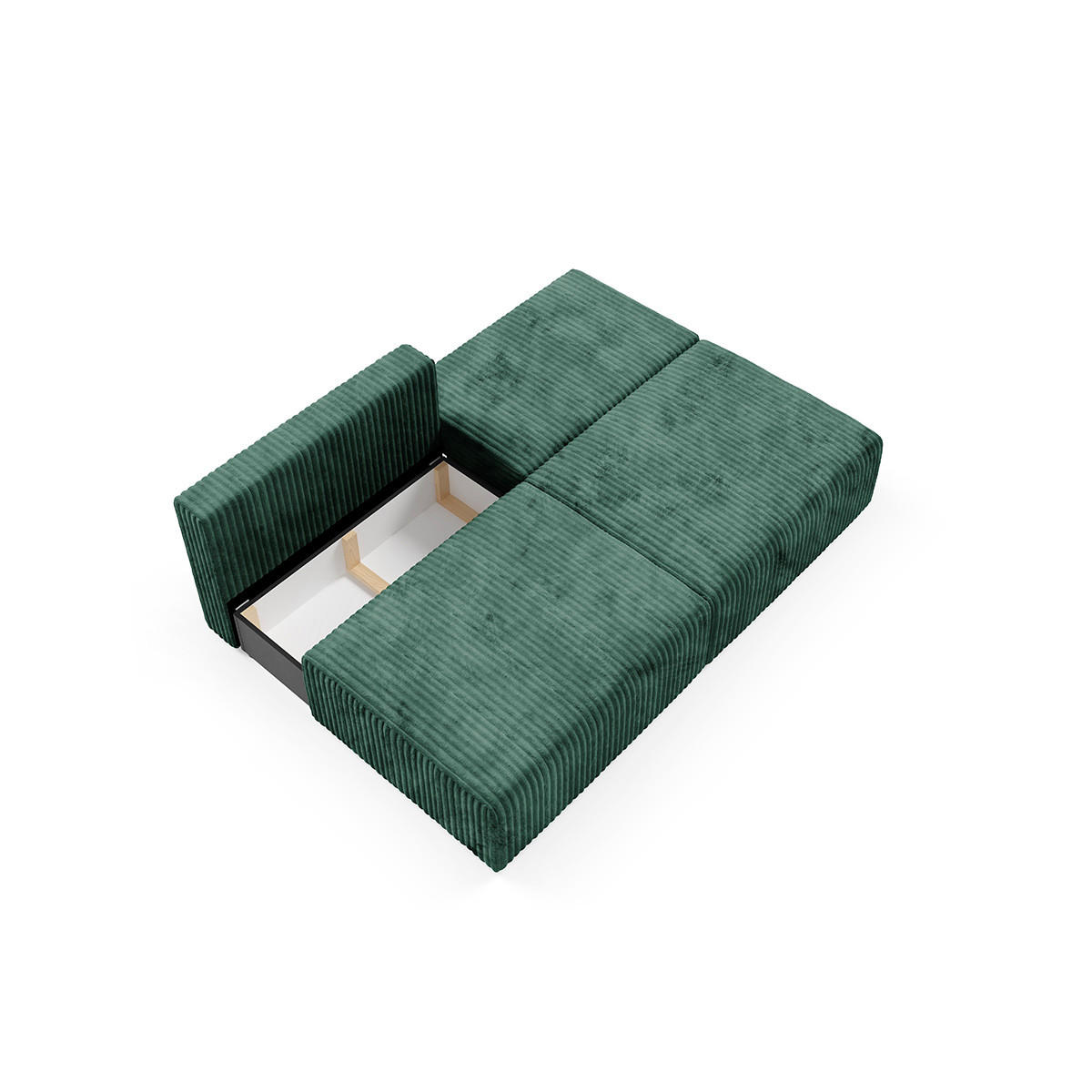 SOFA Angela 3 Sitzplätze Tannengrün - Grün, Holz (216/86/102cm) - Petits-meubles