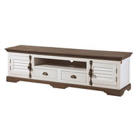 TV-BOARD Mango 200x45x55 weiß lackiert TOULOUSE #110 - Weiß, Holz (200/55/45cm) - Massivmoebel24