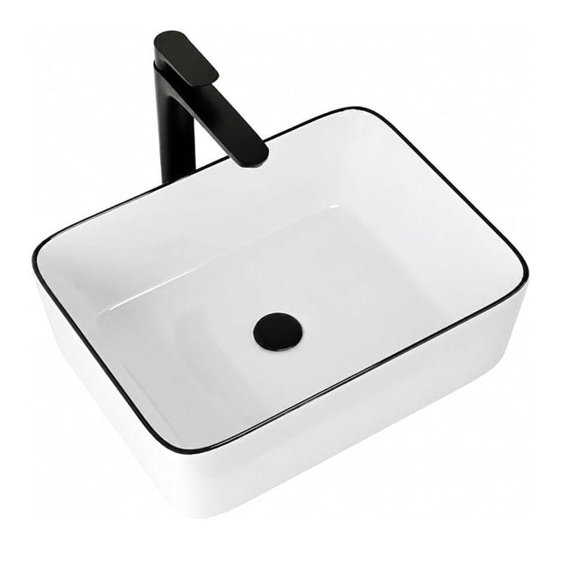 WASCHBECKEN für Badezimmer 370 x 480 x 135mm - Weiß, Keramik (37/13.5/48cm) - HOROW