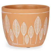 BLUMENTOPF Terrakotta Leaves - Braun, Stein (12.5/10cm)