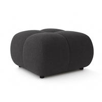 POUF Grafit Mila Mit Steppungen Auf Schwarzen Niedrigen Beinen - Graphitfarben, Textil (72/43.5/72cm) - Sepro Meble