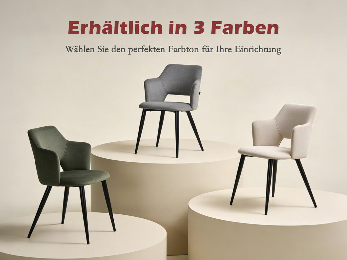 ESSZIMMERSTUHL 4er Set Haustierfreundlich in Grün - Grün, Textil/Metall (63/78.5/55cm) - Meubles Cosy