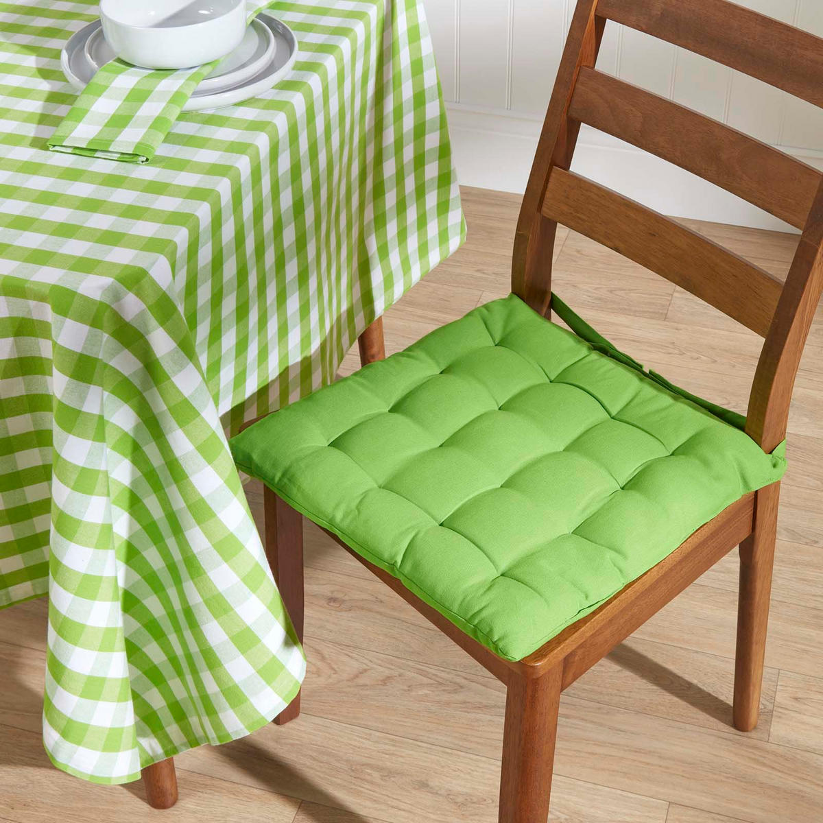 TISCHDECKE Vichy-Karo grün kariert, 137/178 cm - Grün, Textil (137/178cm) - Homescapes