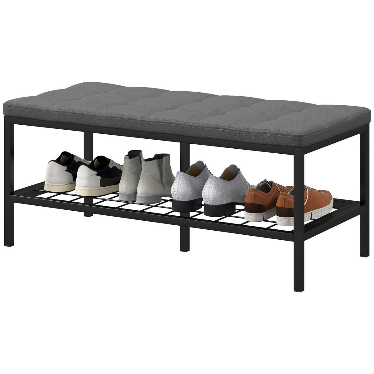 SCHUHBANK Grau 90/41/40 cm - Grau, Textil (90/40/41cm) - PANGIVO