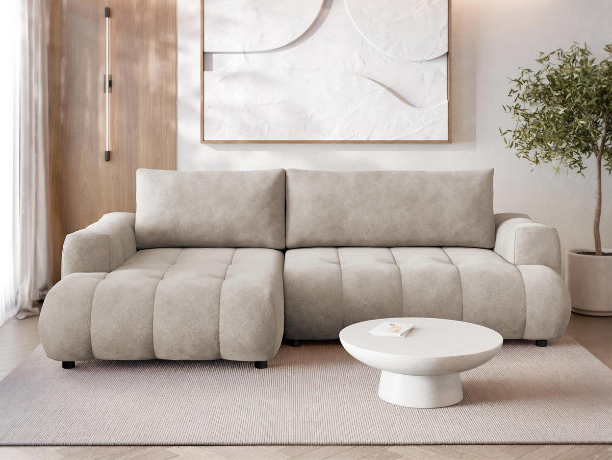 ECKSOFA Haiti, Seite: Links LC+2R - Schwarz/Mokka, Holz/Textil (276/156cm) - MIRJAN24