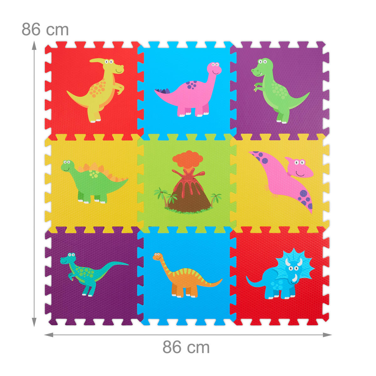 9TLG.PUZZLEMATTE - Multicolor, Textil (30/30cm) - Relaxdays
